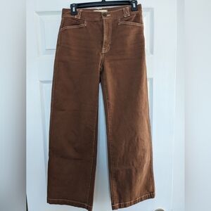 Madewell Emmett Wide Leg Brown Pants